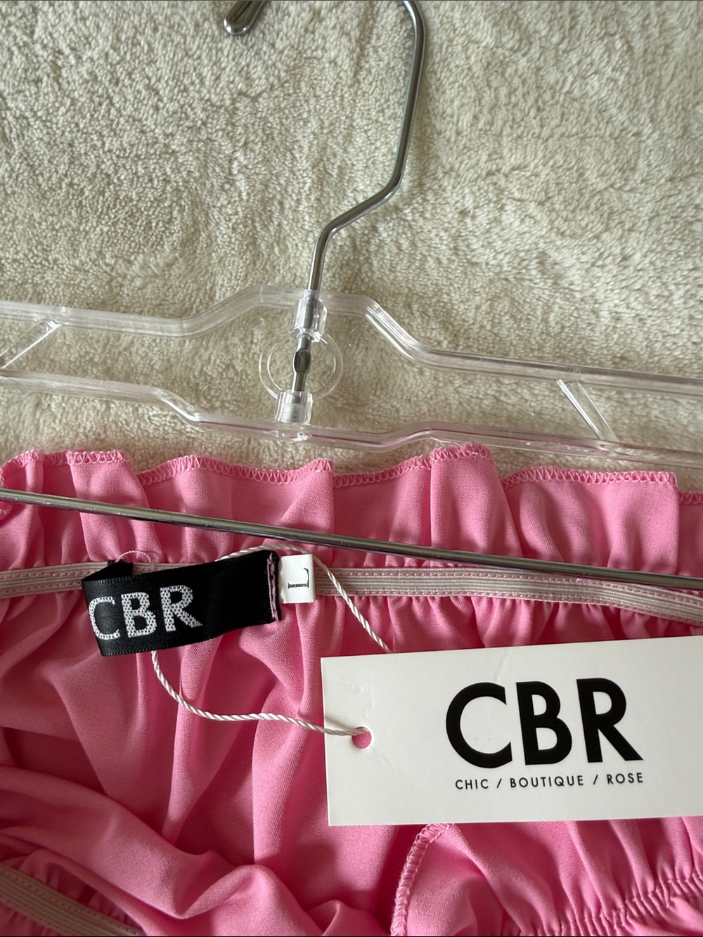 CBR Pink Off-Shoulder Corset Lace-Up Top - Picture 2 of 5